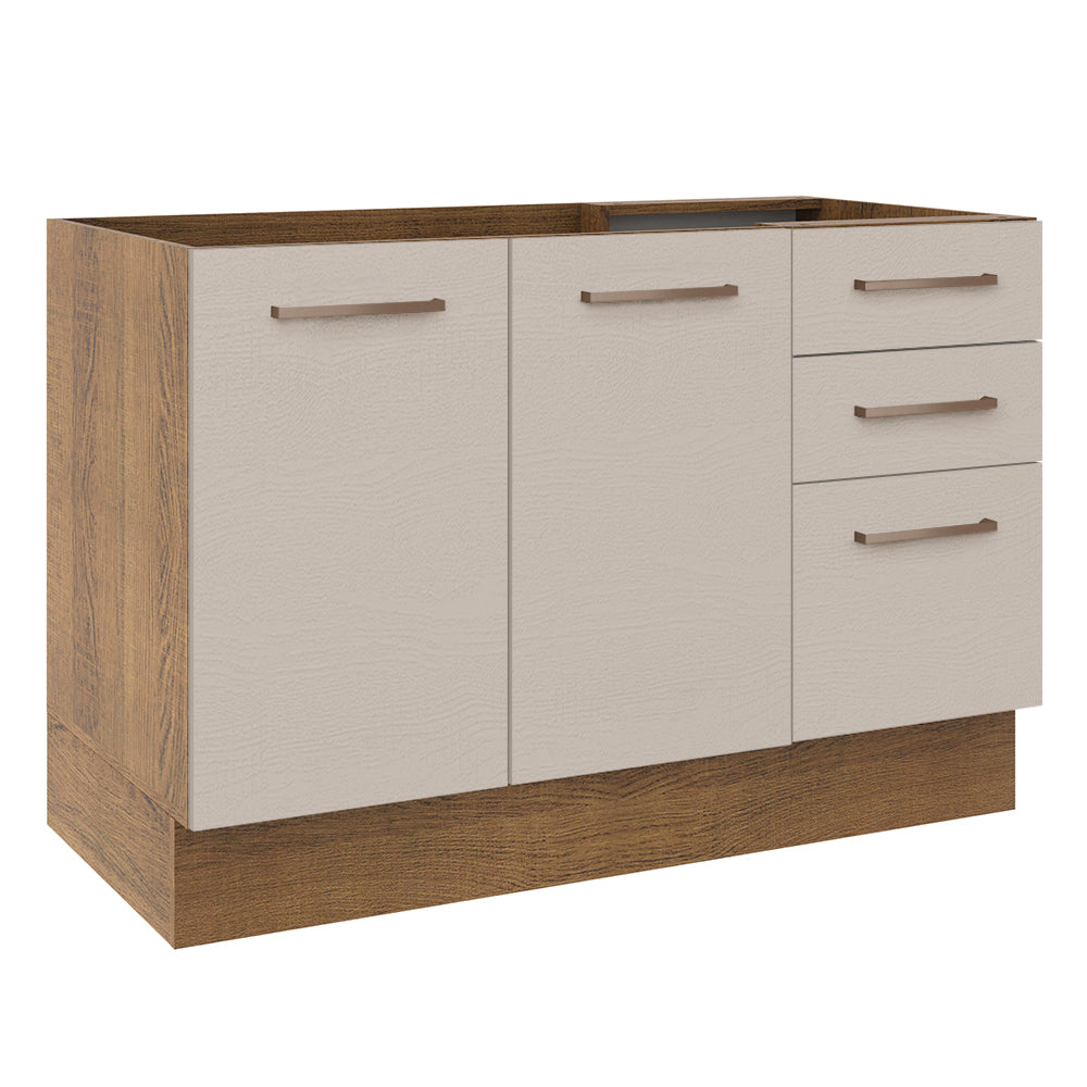 Mueble de Cocina Bajo Agata 1.20 m 2 Puertas 3 Cajones
