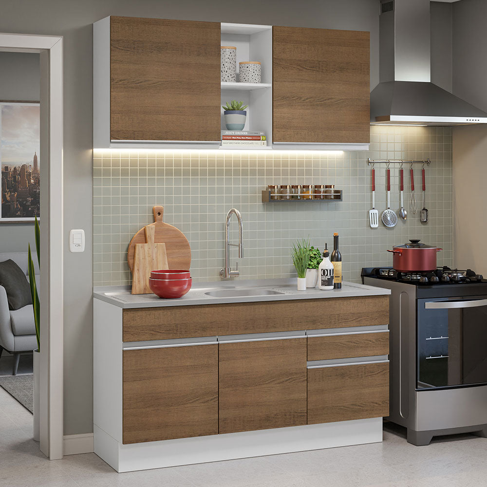 Cocina Integral Glamy 1.50 m con Mesón de Acero 03