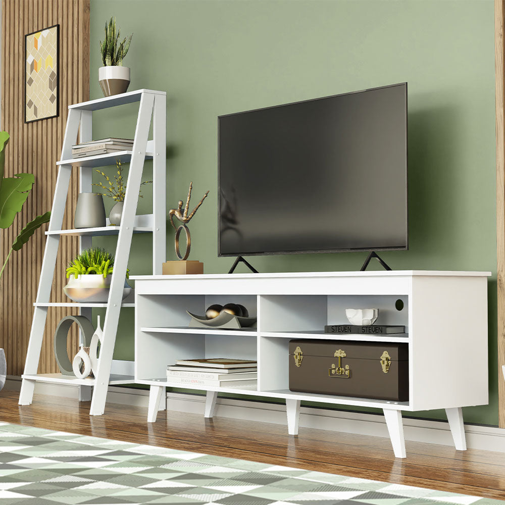 Centro de Entretenimiento para TV Udine + Mueble Estante Librero