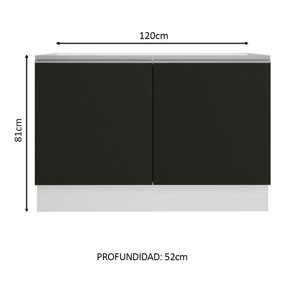 Mueble de Cocina Bajo Glamy 1.20 Metros 2 Puertas