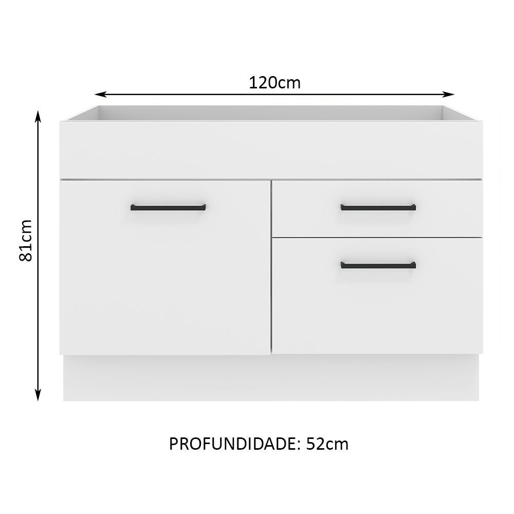 Mueble de Cocina Bajo Agata 1.20 m 1 Puerta 2 Cajones