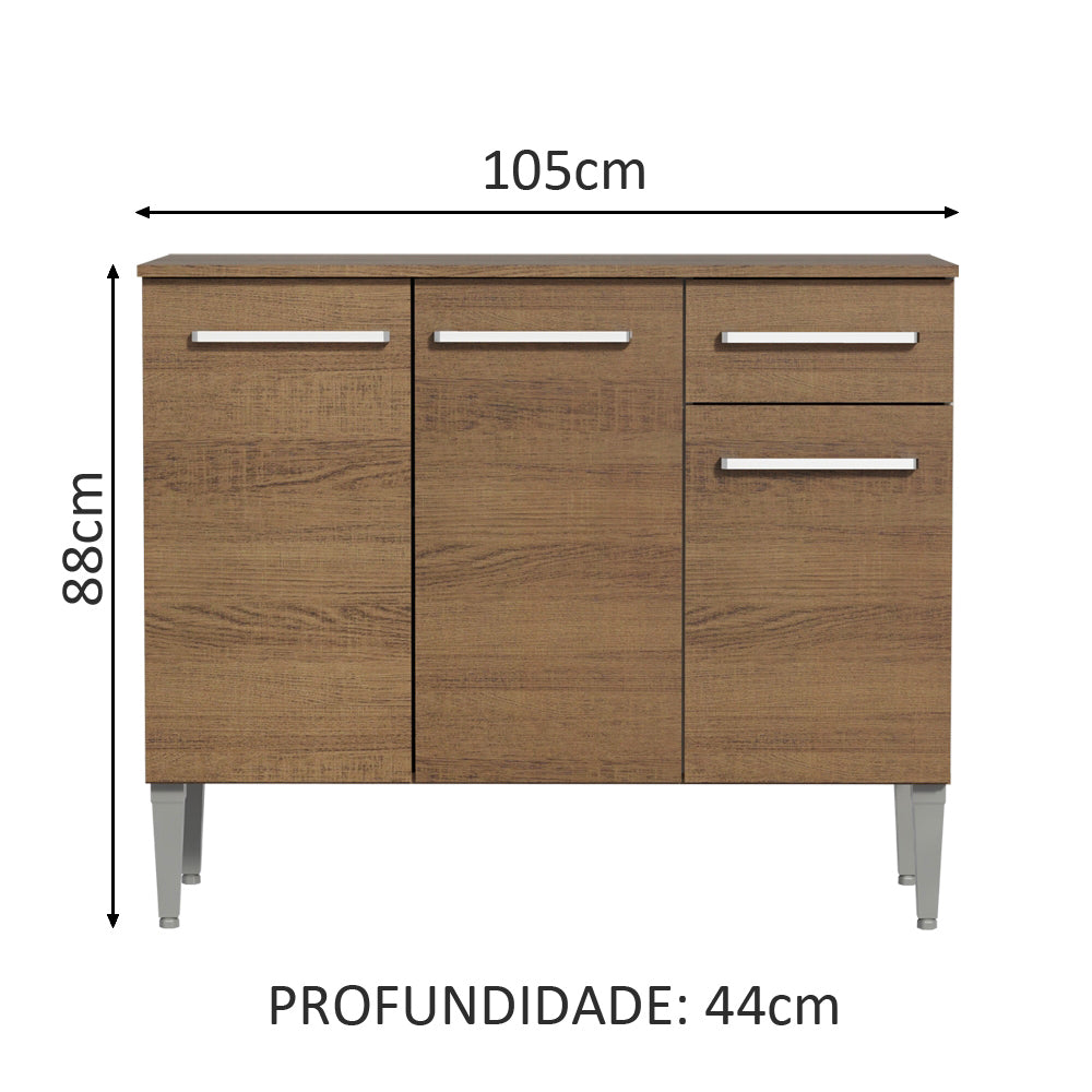 Mueble de Cocina Emilly 1.05 m 3 Puertas 1 Cajón con Encimera