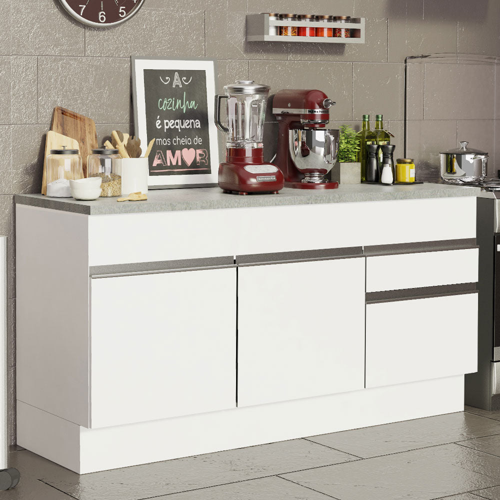 Mueble de Cocina Bajo Glamy 1.50 m 2 Puertas 2 Cajones con Encimera