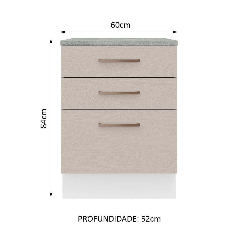 Mueble de Cocina Bajo Agata 60 cm 3 Cajones