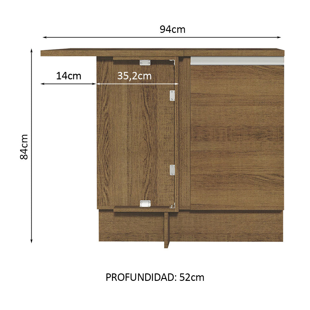 Mueble de Cocina Bajo de Esquina Glamy 1 Puerta