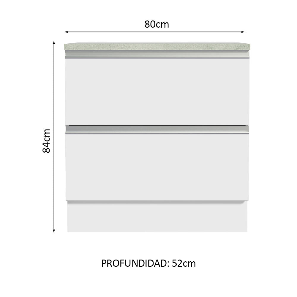 Mueble de Cocina Bajo Glamy 80 cm 2 Cajones