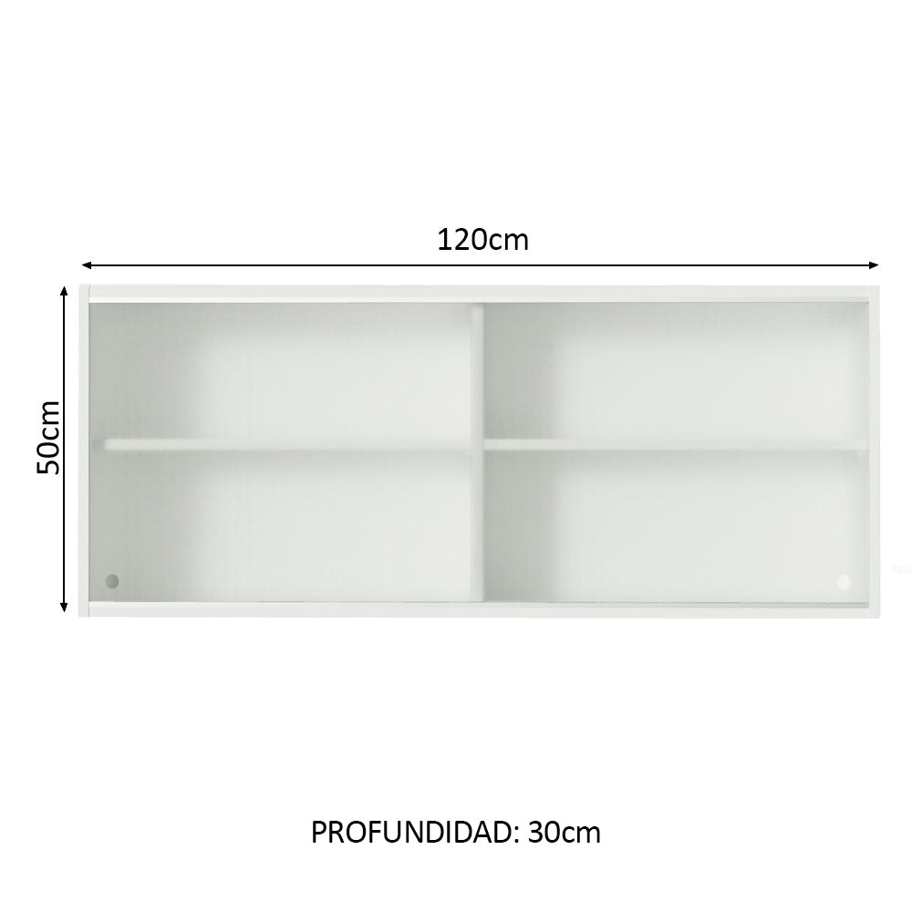 Mueble de Cocina Superior Glamy 1.20 m 2 Puertas Corredizas de Cristal
