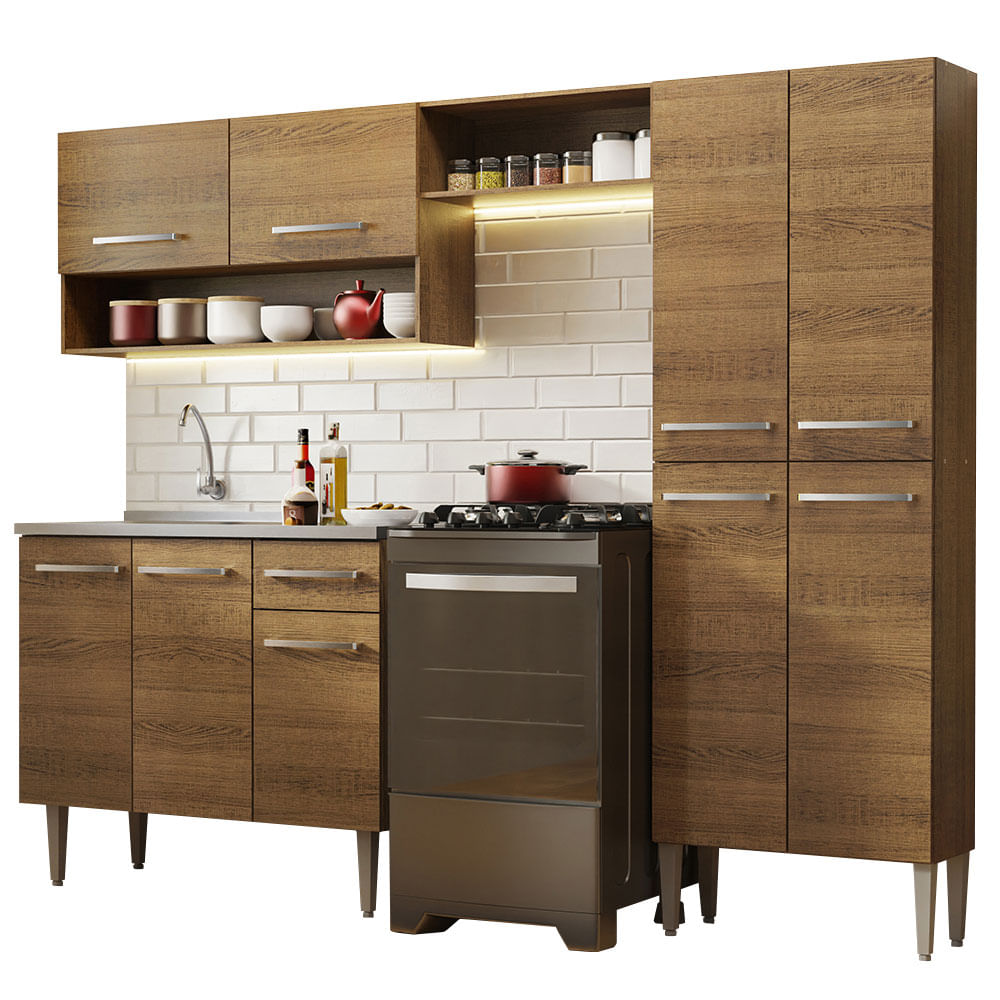 Cocina Integral Emilly 2.30 m con Mesón de Acero 10