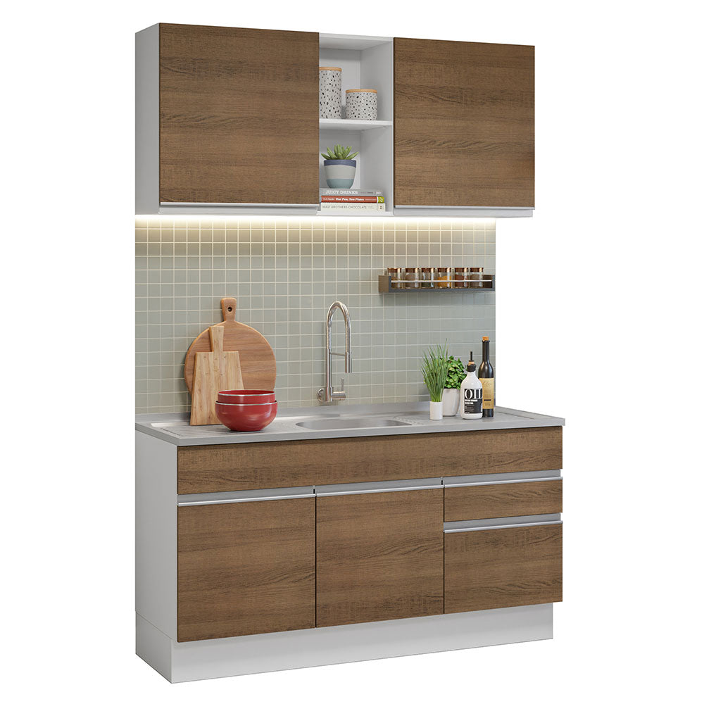 Cocina Integral Glamy 1.50 m con Mesón de Acero 03