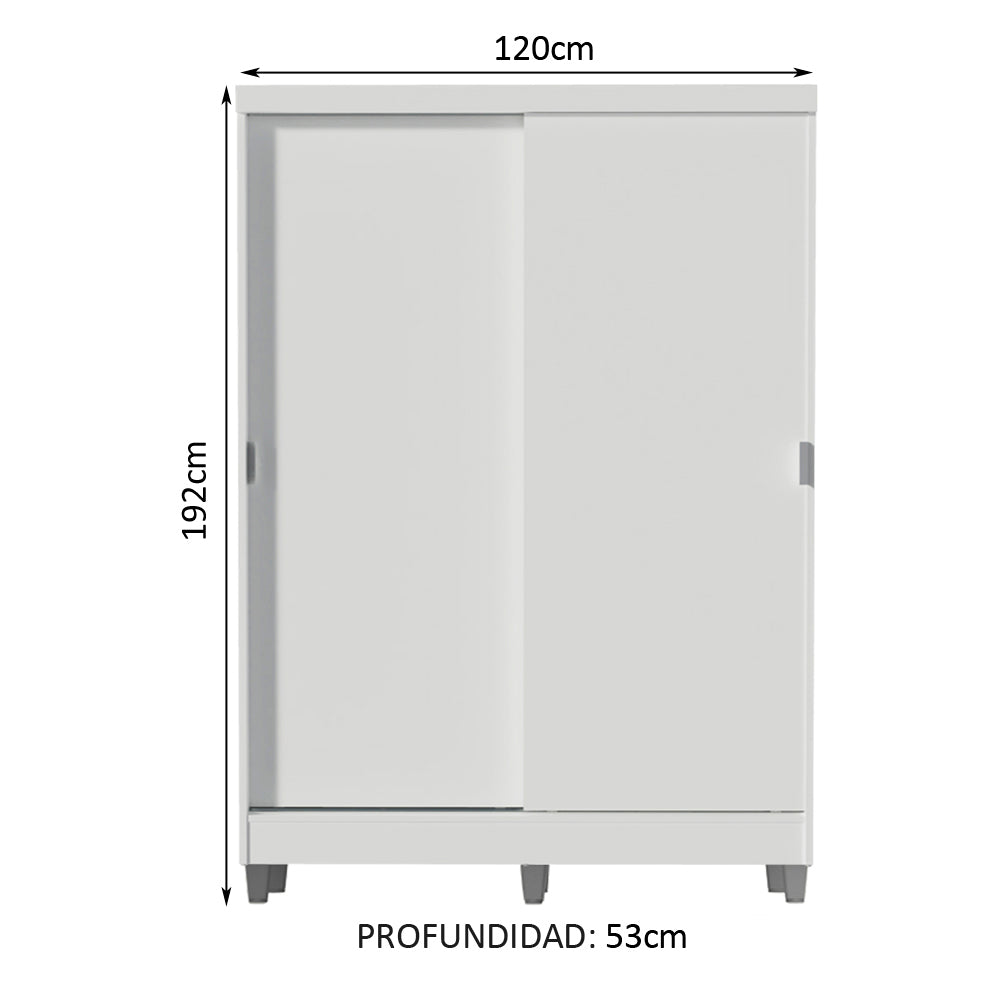 Closet Luke con Patas 2 Puertas Corredizas 2 Cajones