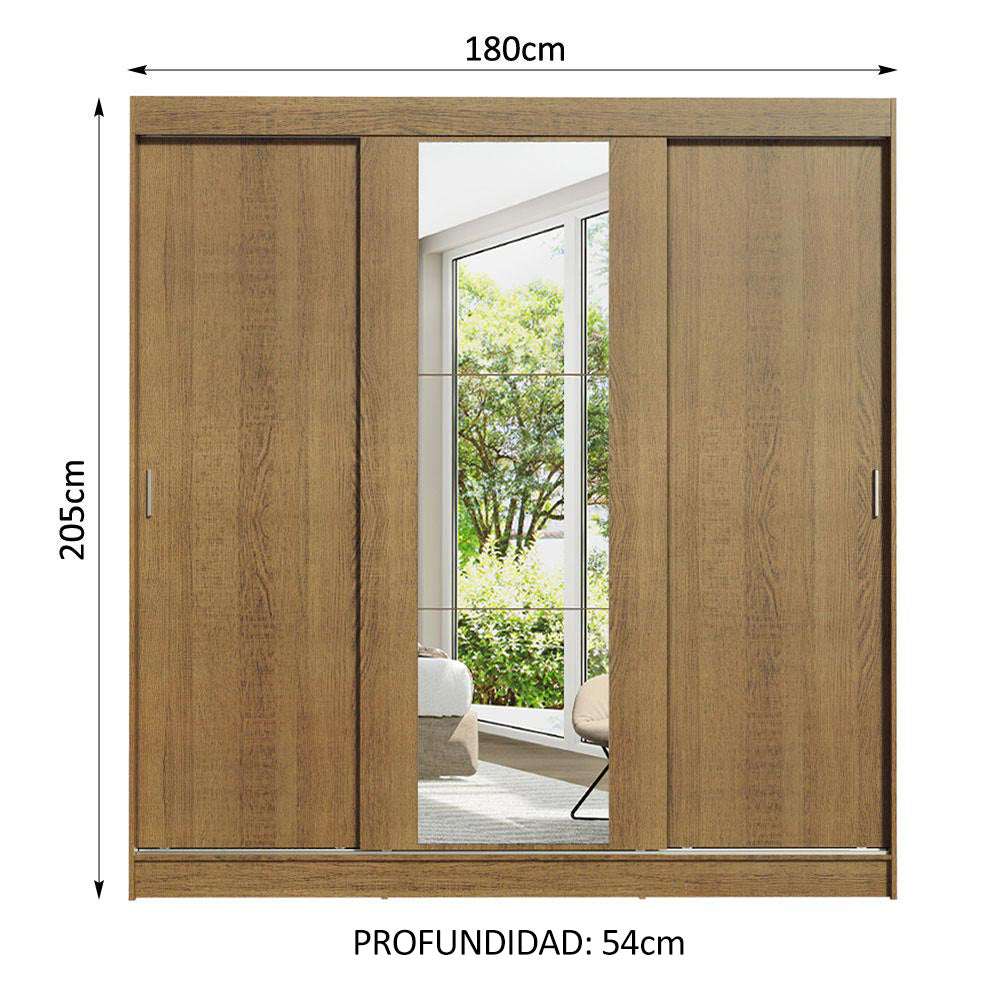 Closet Reno 3 Puertas Corredizas 1 Espejo