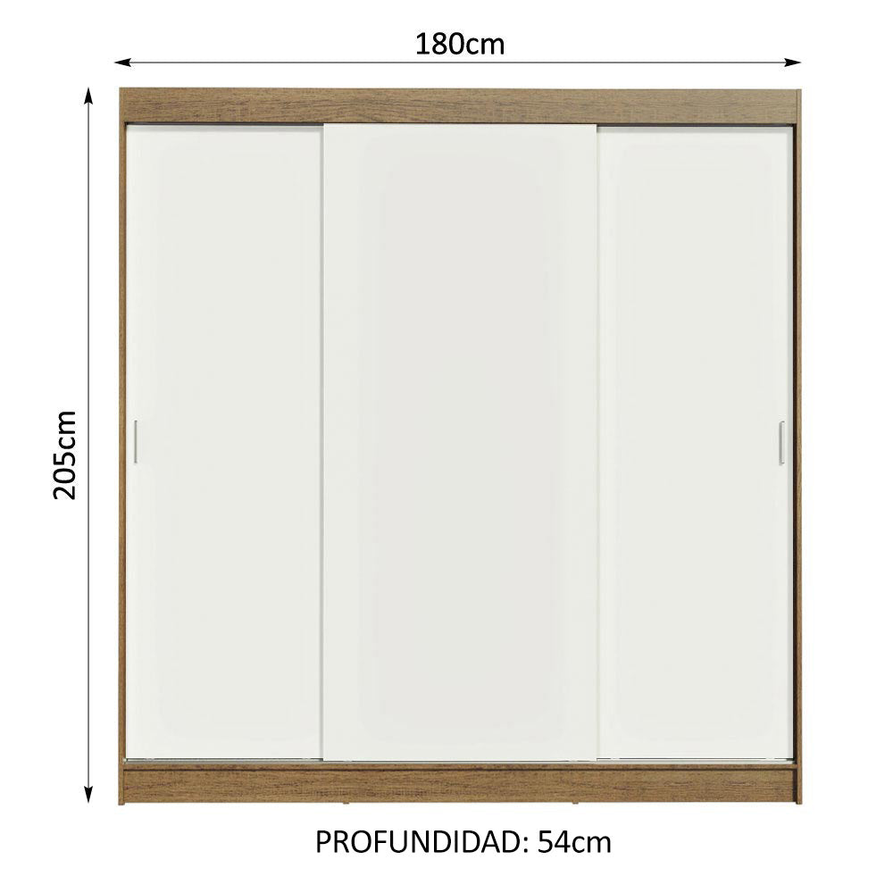 Closet Reno 3 Puertas Corredizas 4 Cajones