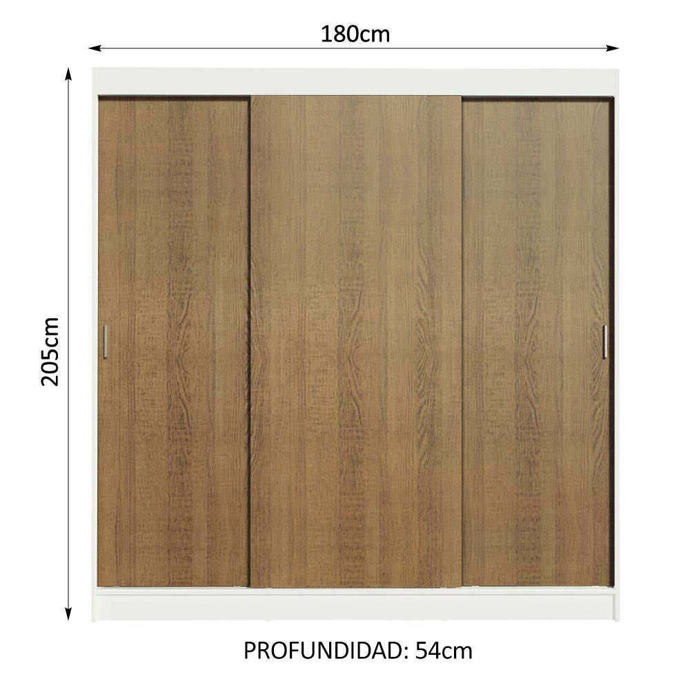 Closet Reno 3 Puertas Corredizas 4 Cajones