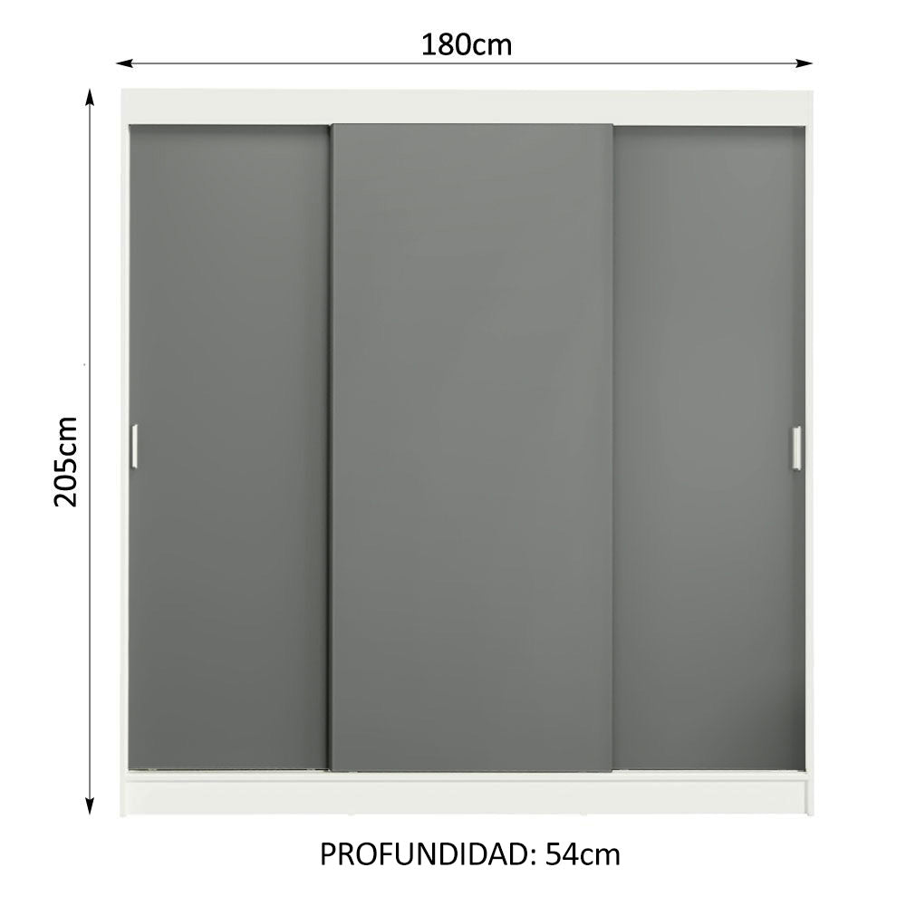 Closet Reno 3 Puertas Corredizas 4 Cajones