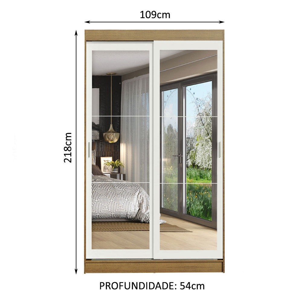 Closet Tokio 2 Puertas Corredizas con Espejos