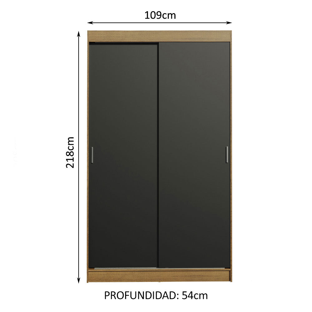 Closet Tokio 2 Puertas Corredizas 2 Cajones