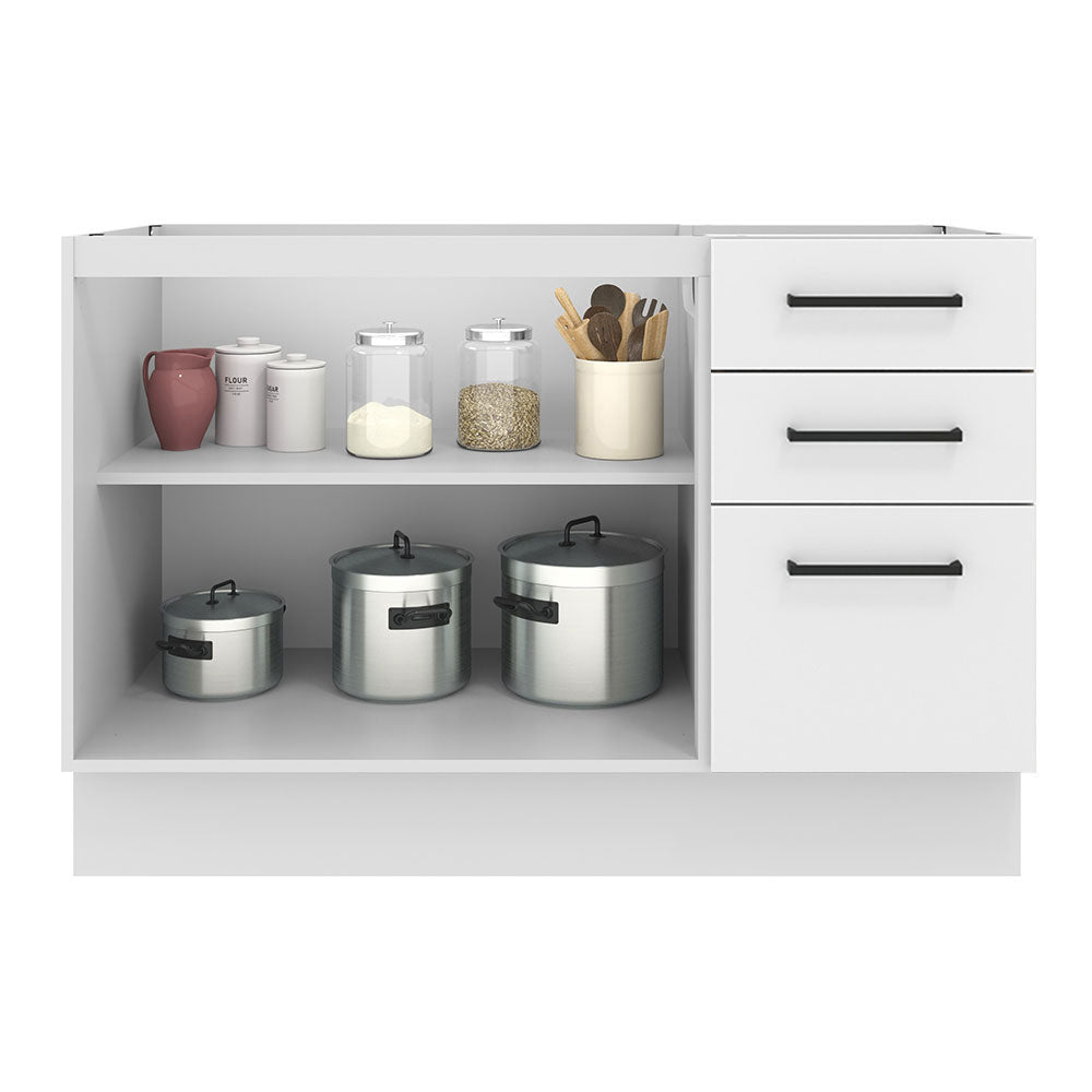 Mueble de Cocina Bajo Agata 1.20 m 2 Puertas 3 Cajones