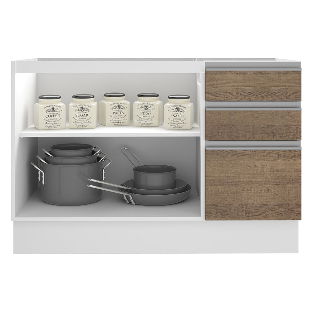 Mueble de Cocina Bajo Glamy 1.20 m 2 Puertas 3 Cajones