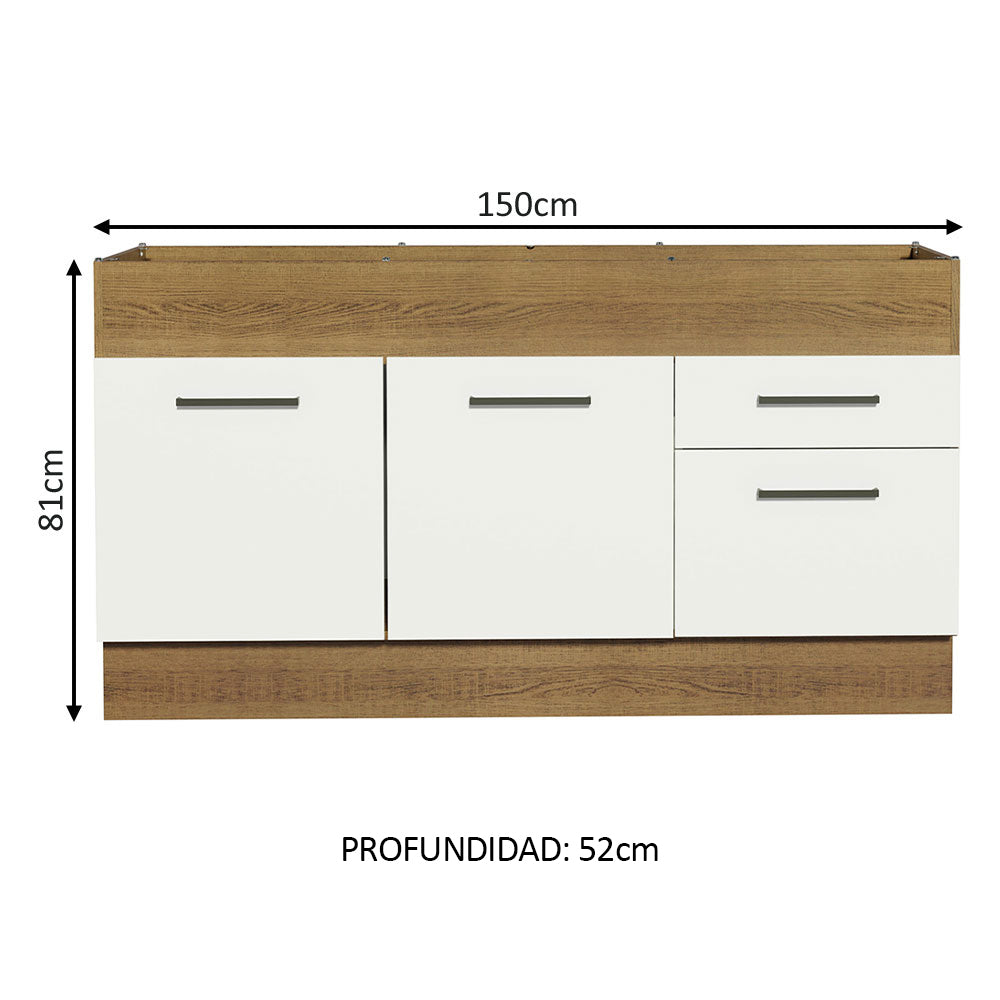 Mueble de Cocina Bajo Agata 1.50 m 2 Puertas 2 Cajones