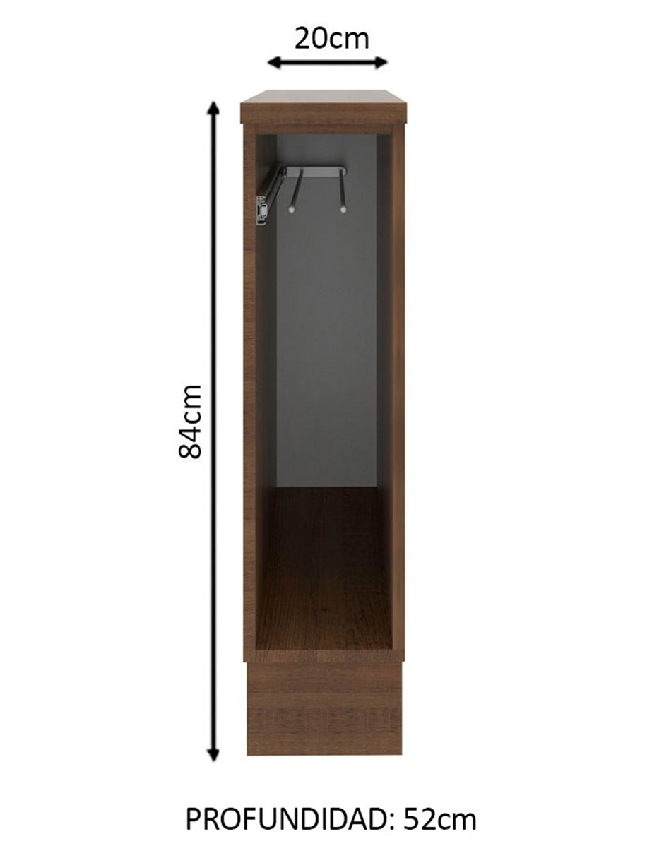 Mueble de Cocina Bajo Portapaños Glamy y Agata 20 cm