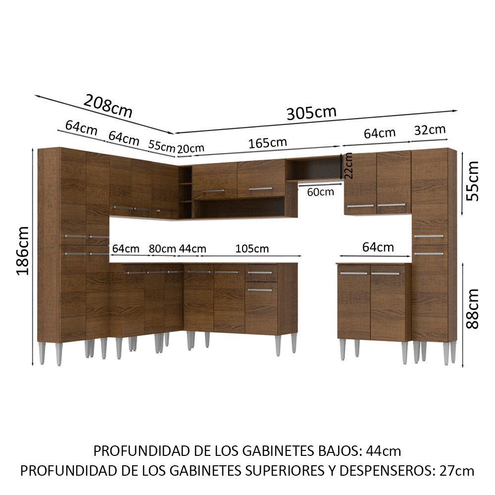 Cocina Integral de Esquina Emilly Big 5.15 m