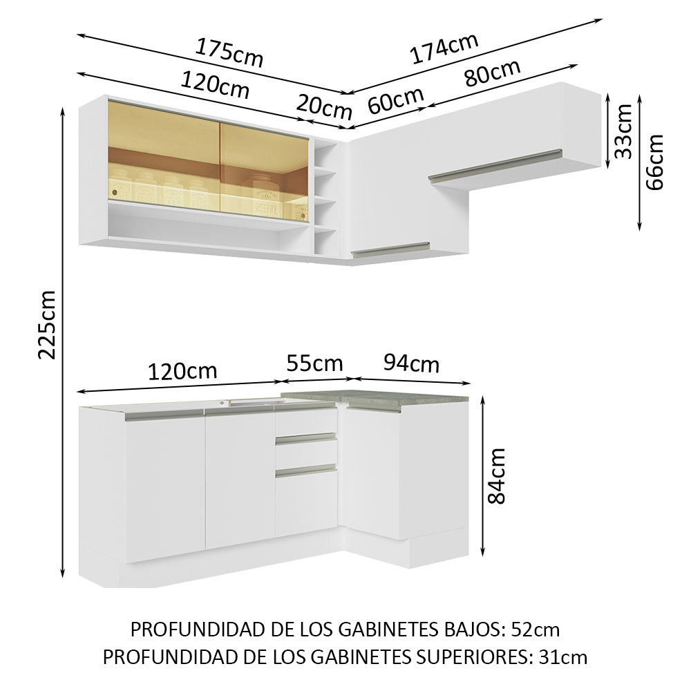 Cocina Integral de Esquina Glamy 3.50 m 06