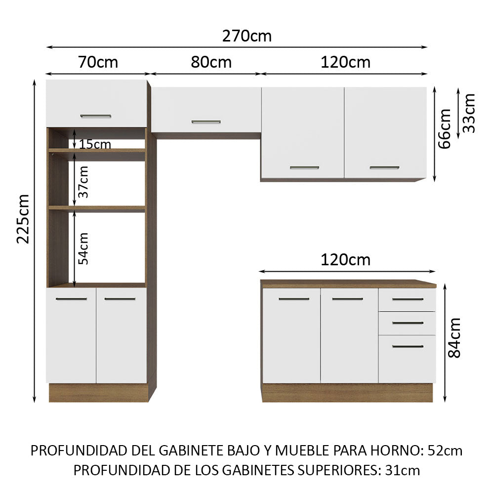 Cocina Integral Agata 2.70 m con Encimera 07