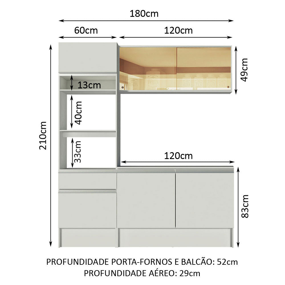 Cocina Integral Diamante Pop 1.80 m con Encimera