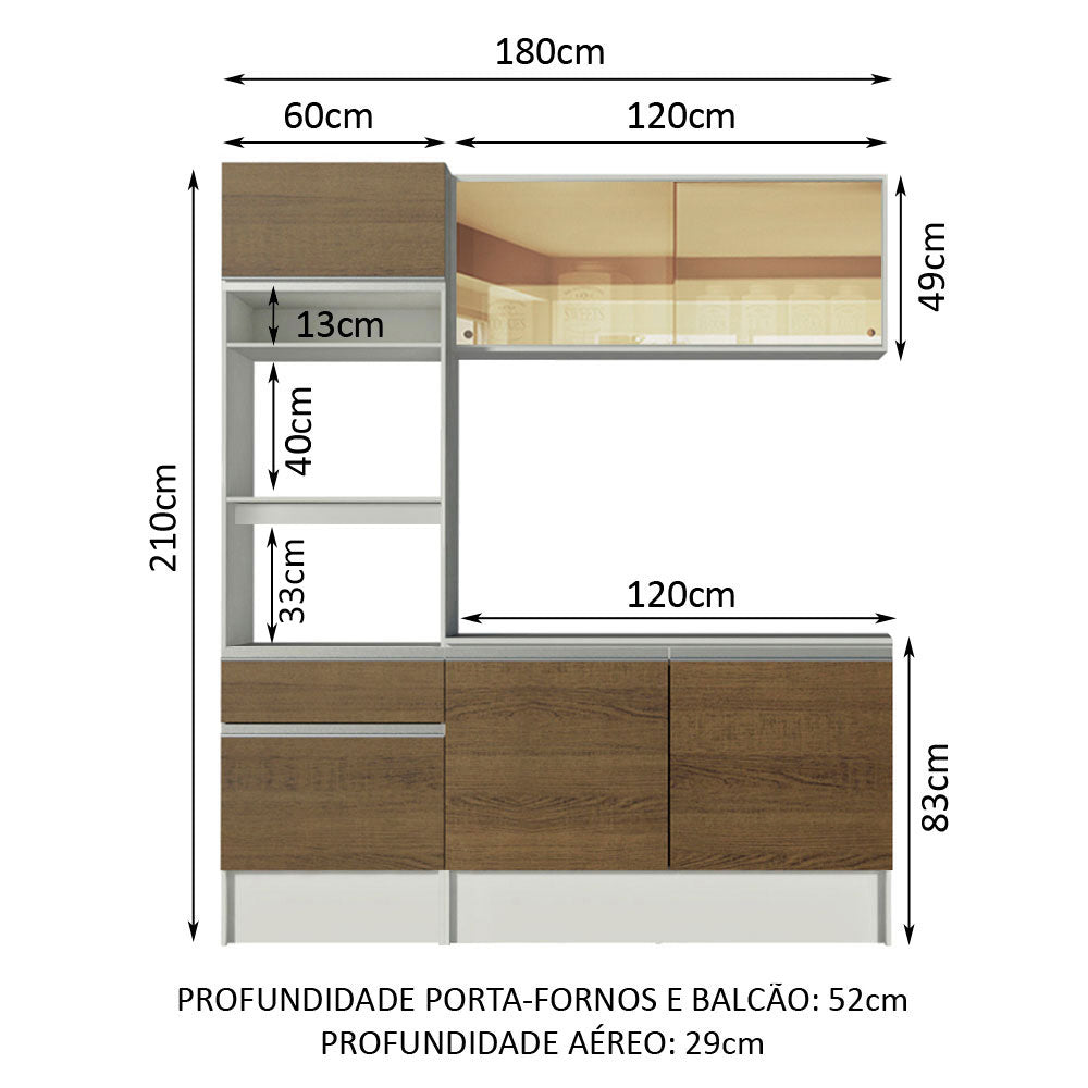 Cocina Integral Diamante Pop 1.80 m con Encimera