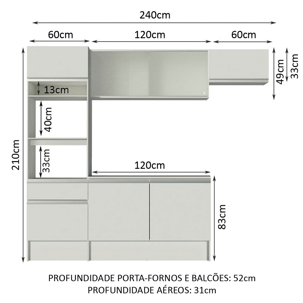 Cocina Integral Topazio 2.40 m con Encimera 01