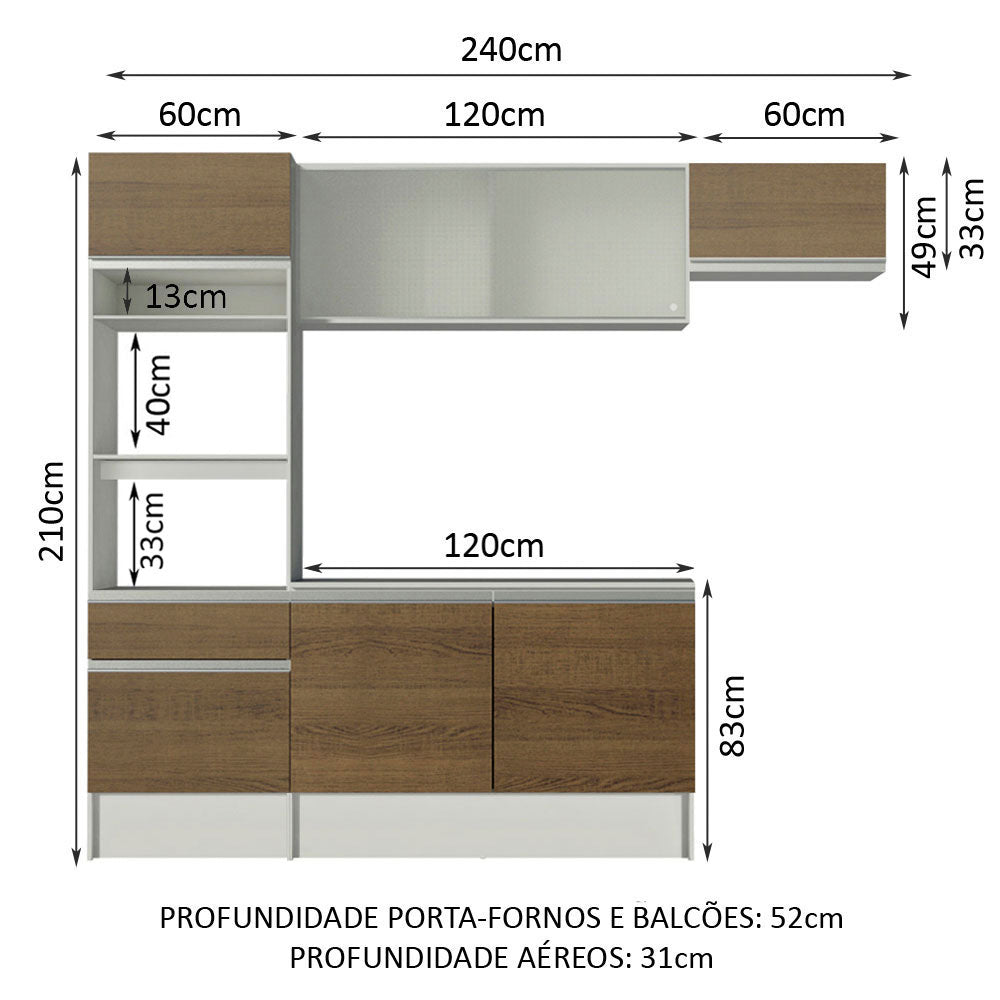 Cocina Integral Topazio 2.40 Metros con Encimera 01