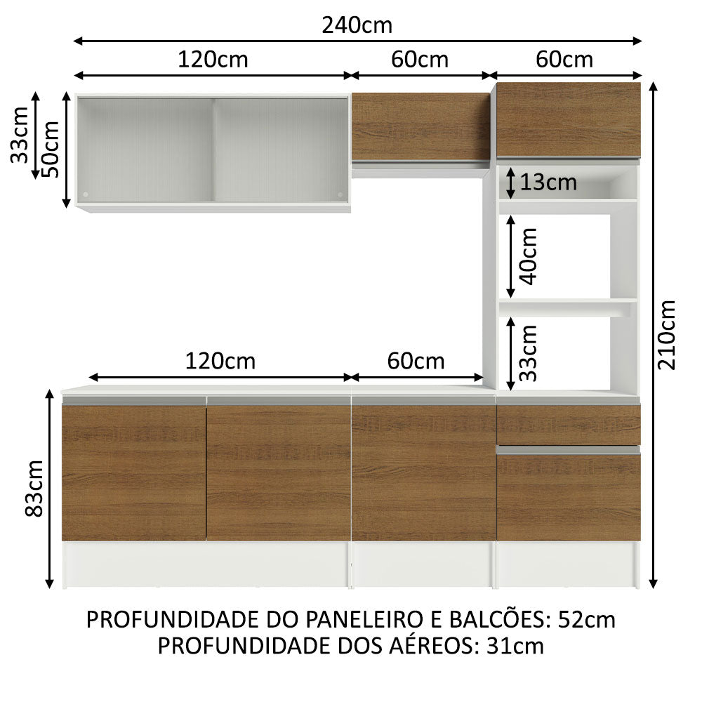 Cocina Integral Topazio 2.40 Metros con Encimera 05