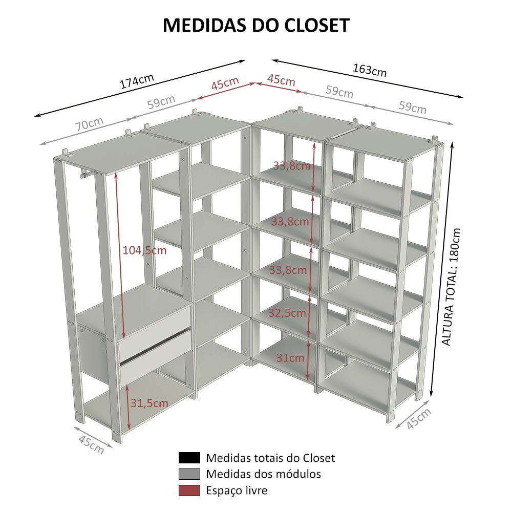 Closet Modulado Abierto Valencia 337 cm 05