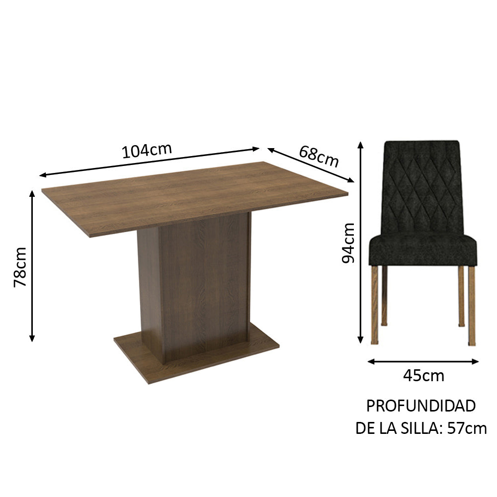 Juego de Comedor Tainá con 2 Sillas Oxford