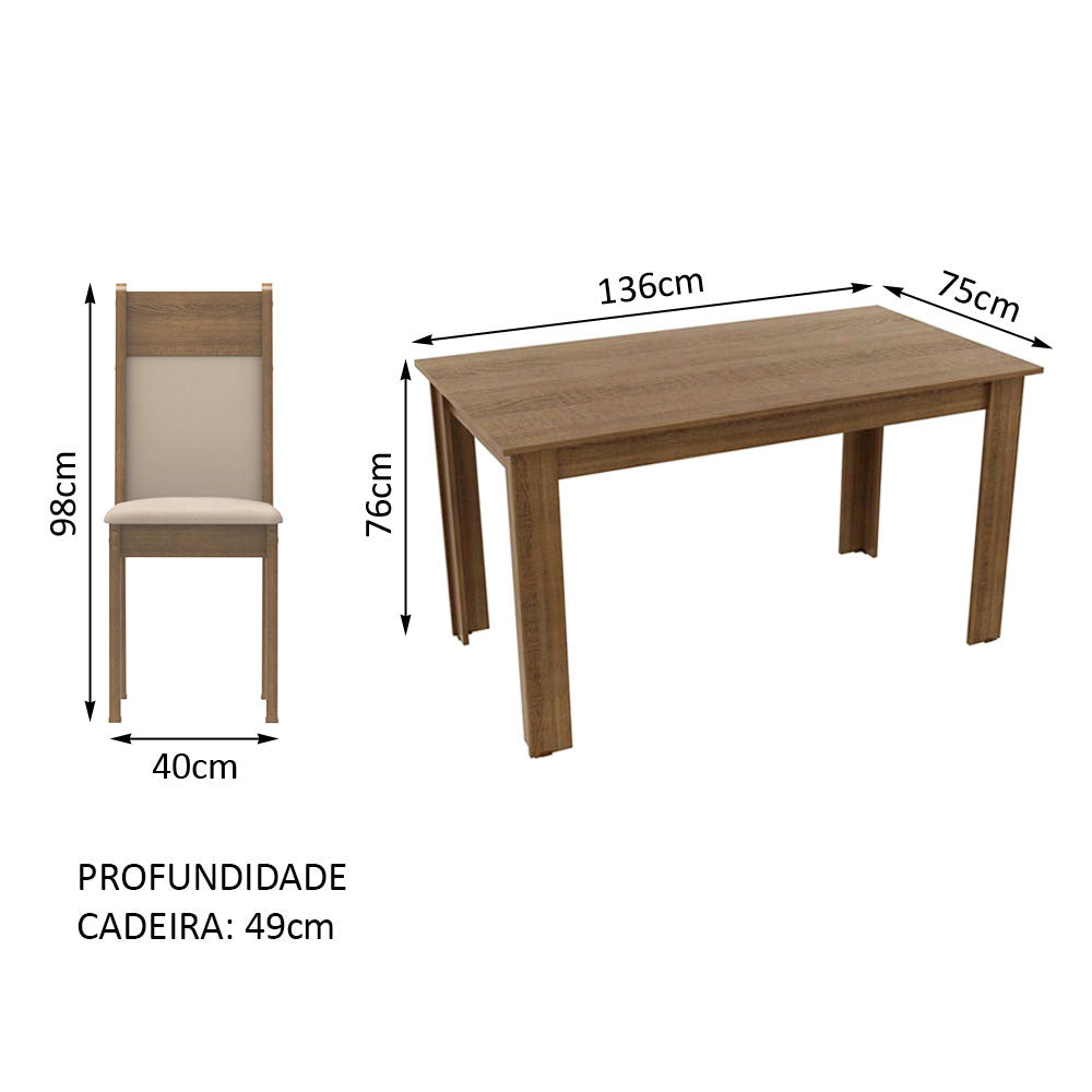 Juego de Comedor Ellen con 4 Sillas