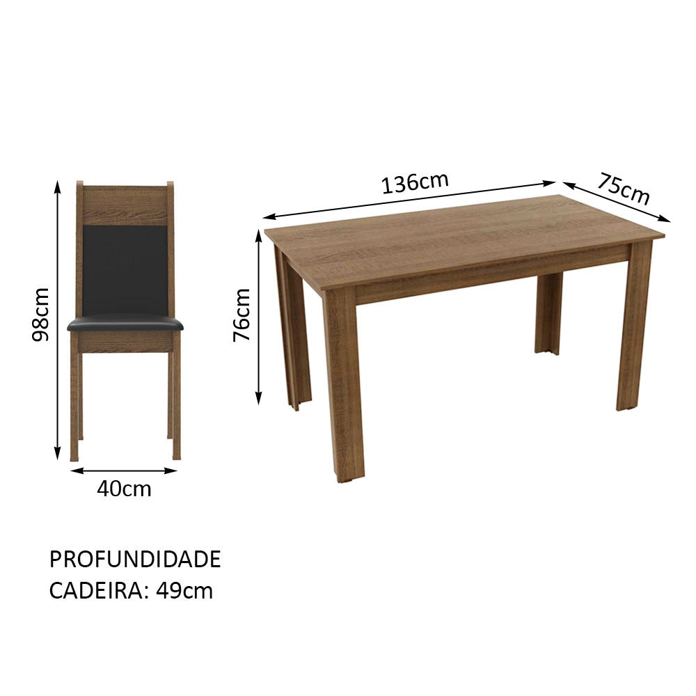 Juego de Comedor Ellen con 4 Sillas