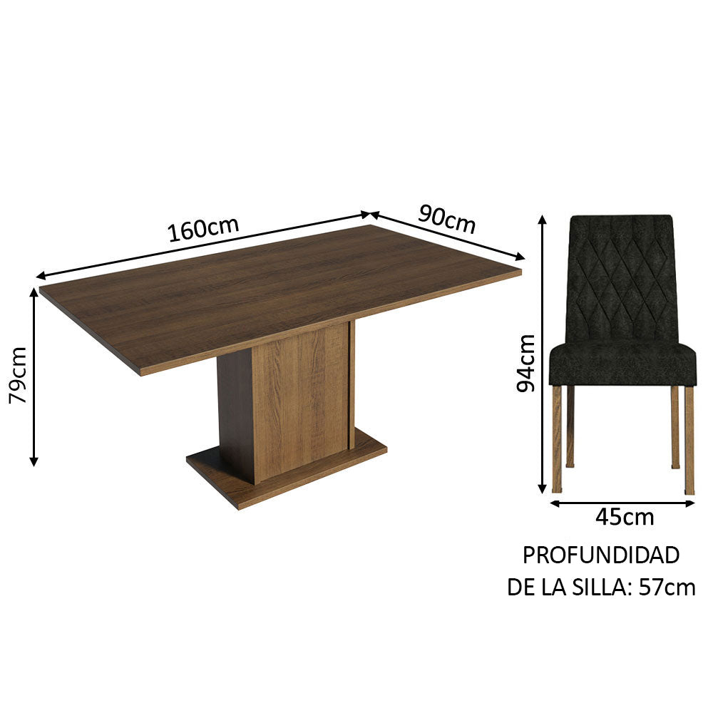 Juego de Comedor Hanna con 6 Sillas Oxford