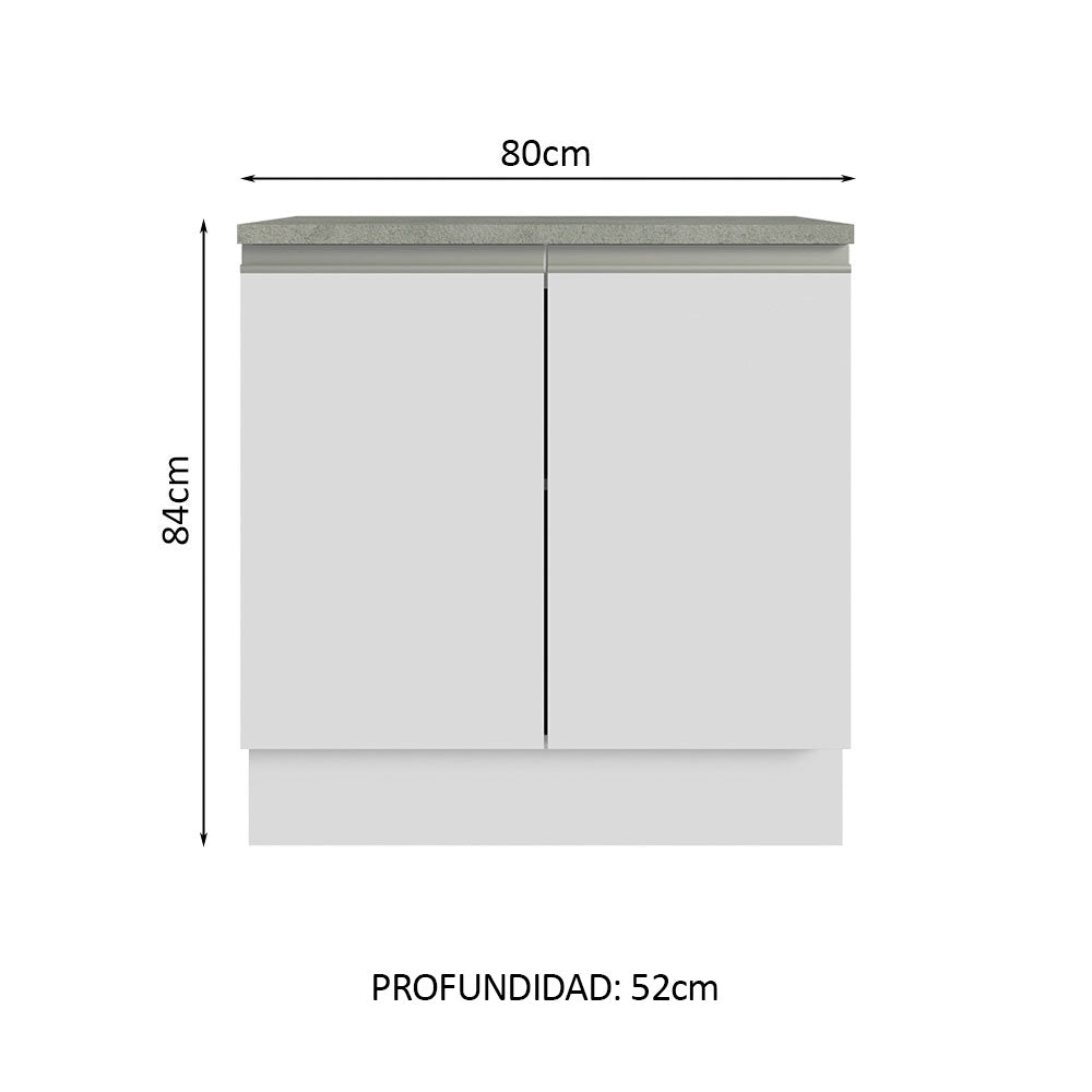 Mueble para Baños 80 cm 2 Puertas con Encimera