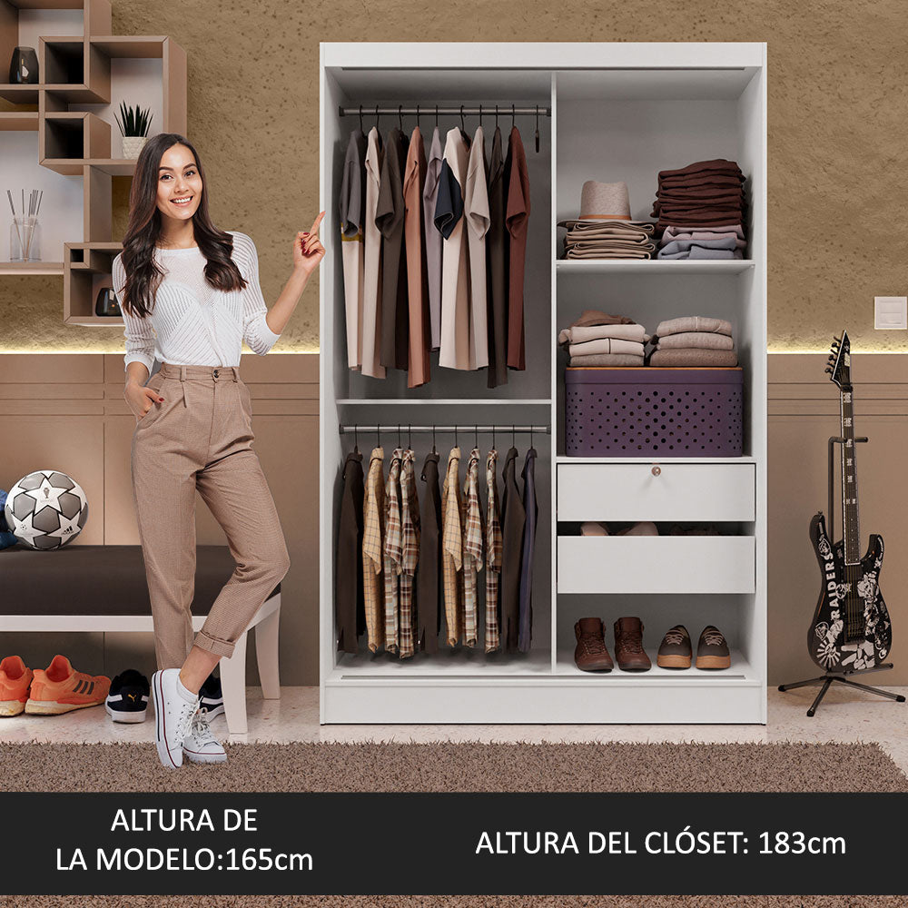 Closet Luke 2 Puertas Corredizas con Espejos