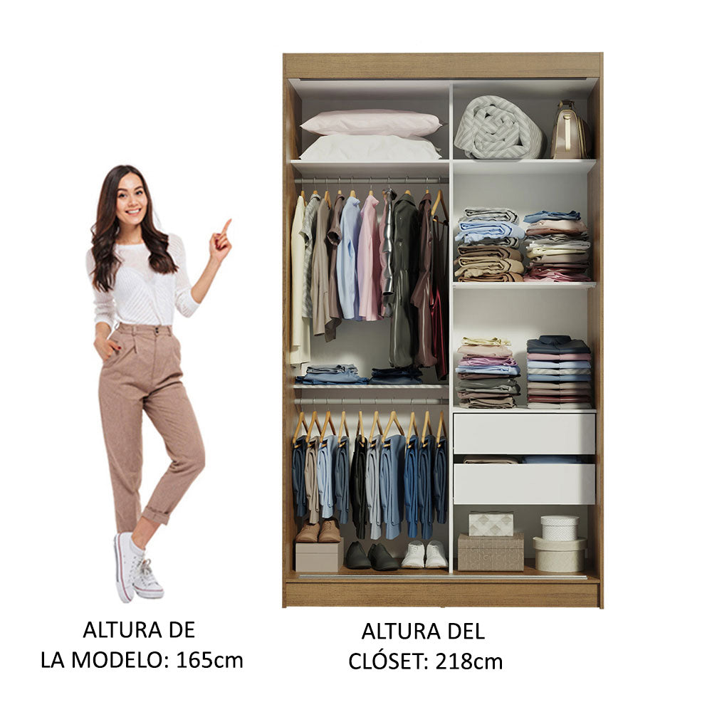 Closet Tokio 2 Puertas Corredizas 2 Cajones