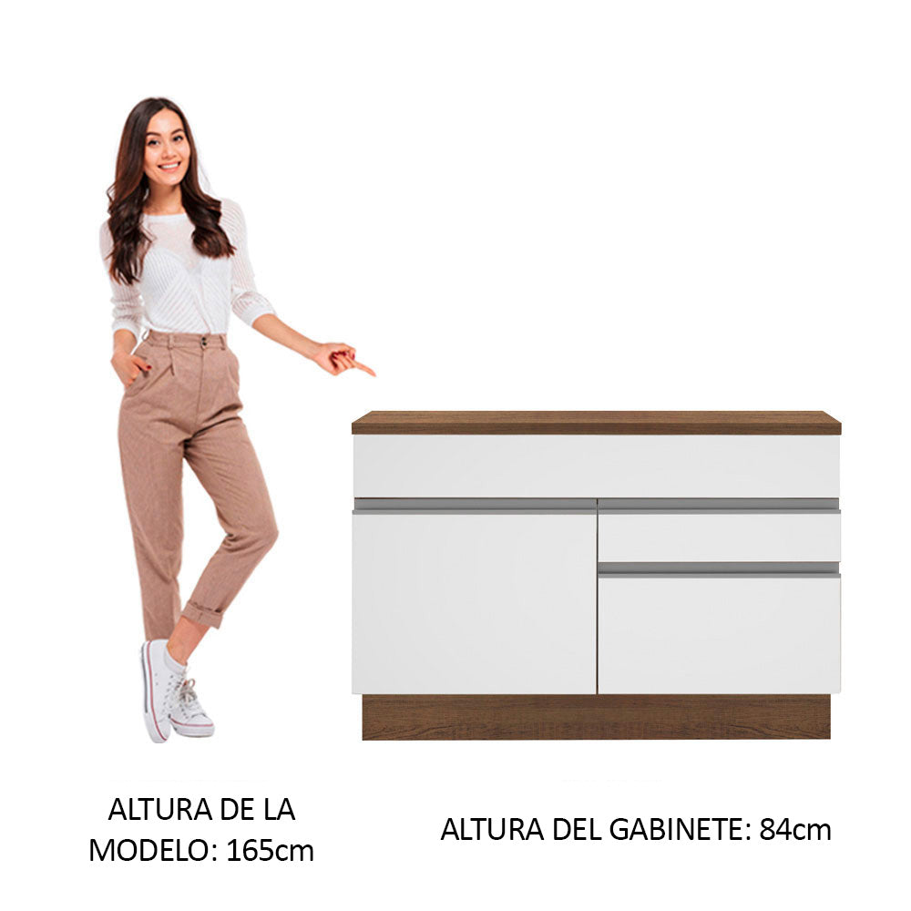 Mueble de Cocina Bajo Glamy 1.20 m 1 Puerta 2 Cajones con Encimera