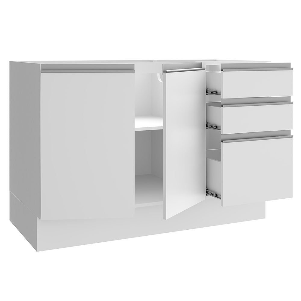 Mueble de Cocina Bajo Glamy 1.20 m 2 Puertas 3 Cajones