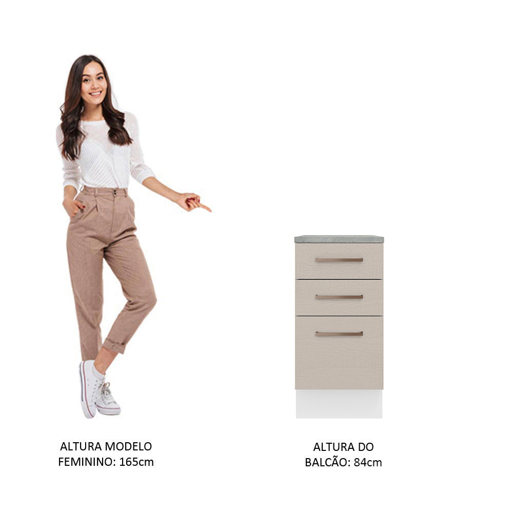 Mueble de Cocina Bajo Agata 40 cm 3 Cajones
