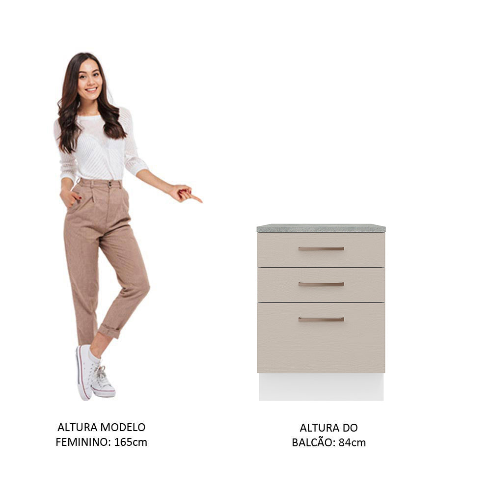 Mueble de Cocina Bajo Agata 60 cm 3 Cajones