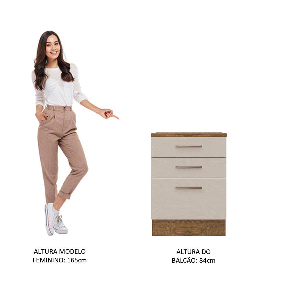 Mueble de Cocina Bajo Agata 60 cm 3 Cajones
