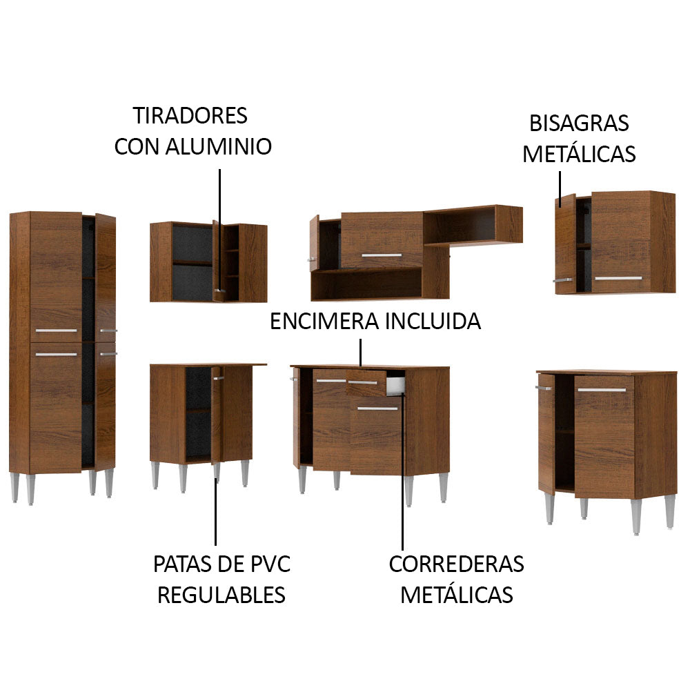 Cocina Integral de Esquina Emilly Moon 4.80 m