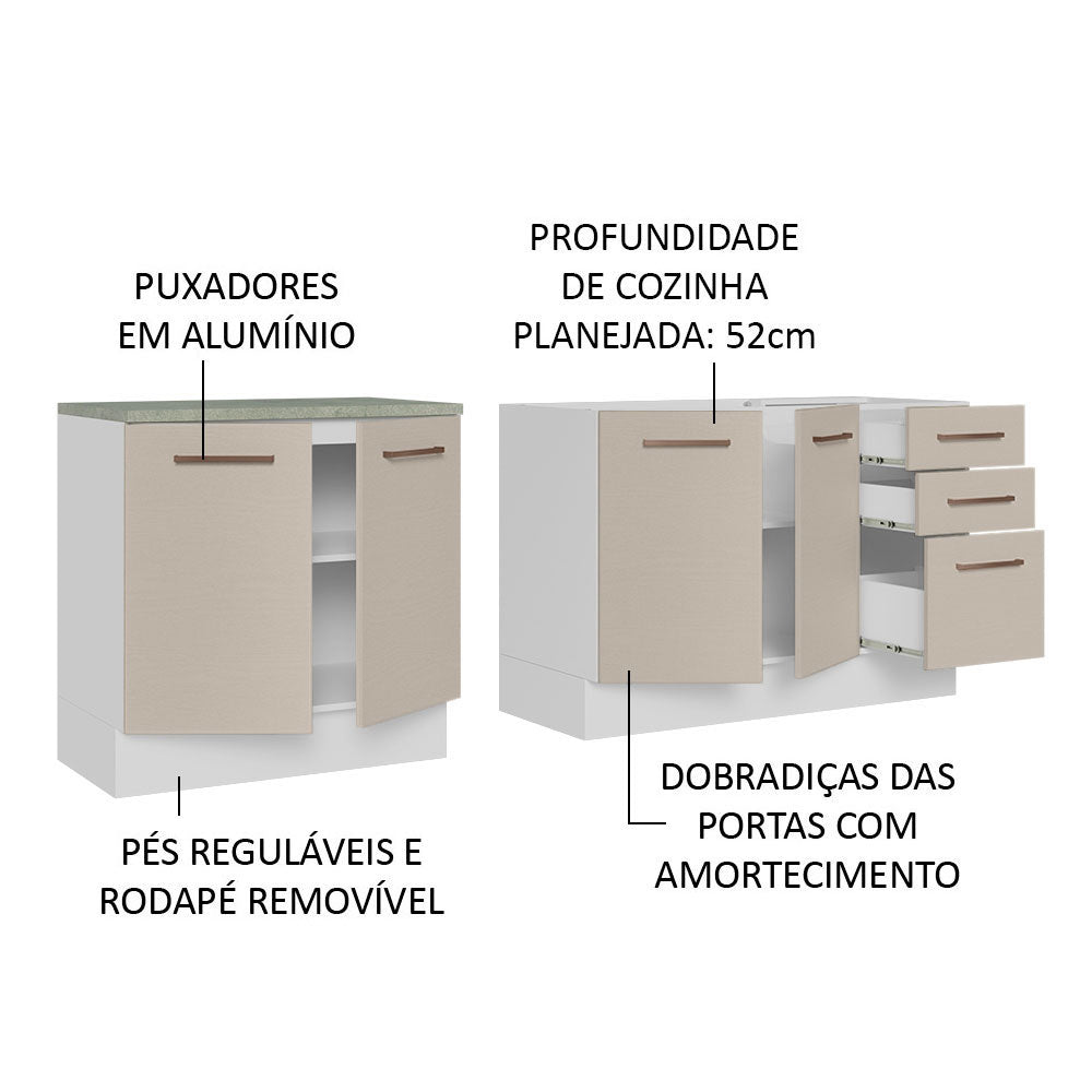 Kit 2 Muebles de Cocina Bajo Agata 2.00 Metros