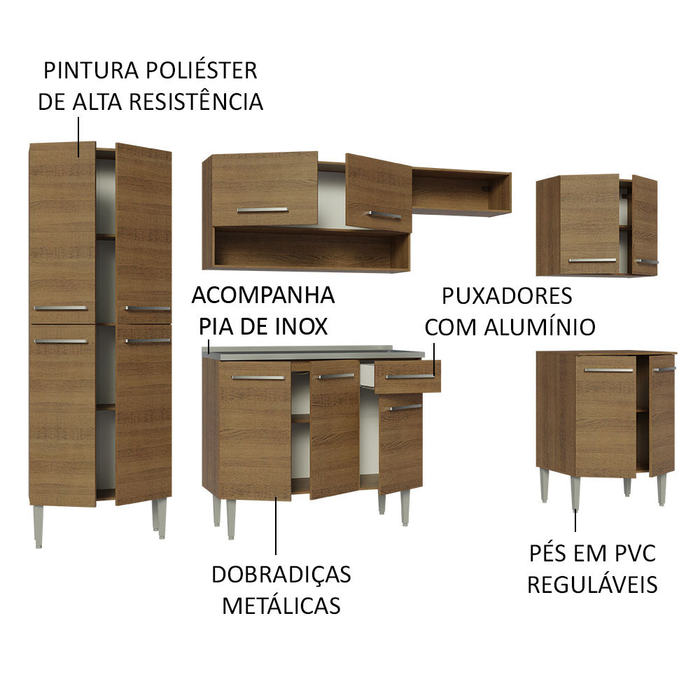 Cocina Integral Emilly 2.90 m con Mesón de Acero 08