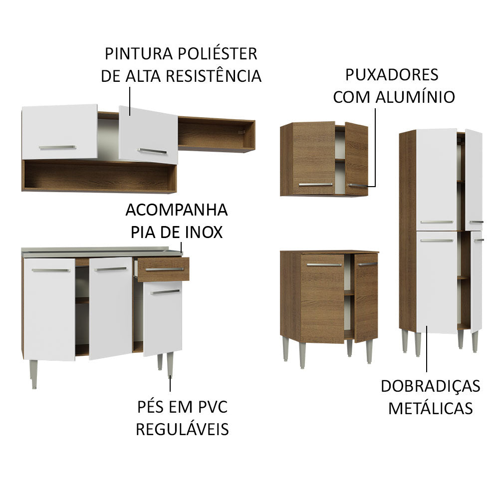 Cocina Integral Emilly 2.90 m con Mesón de Acero 09