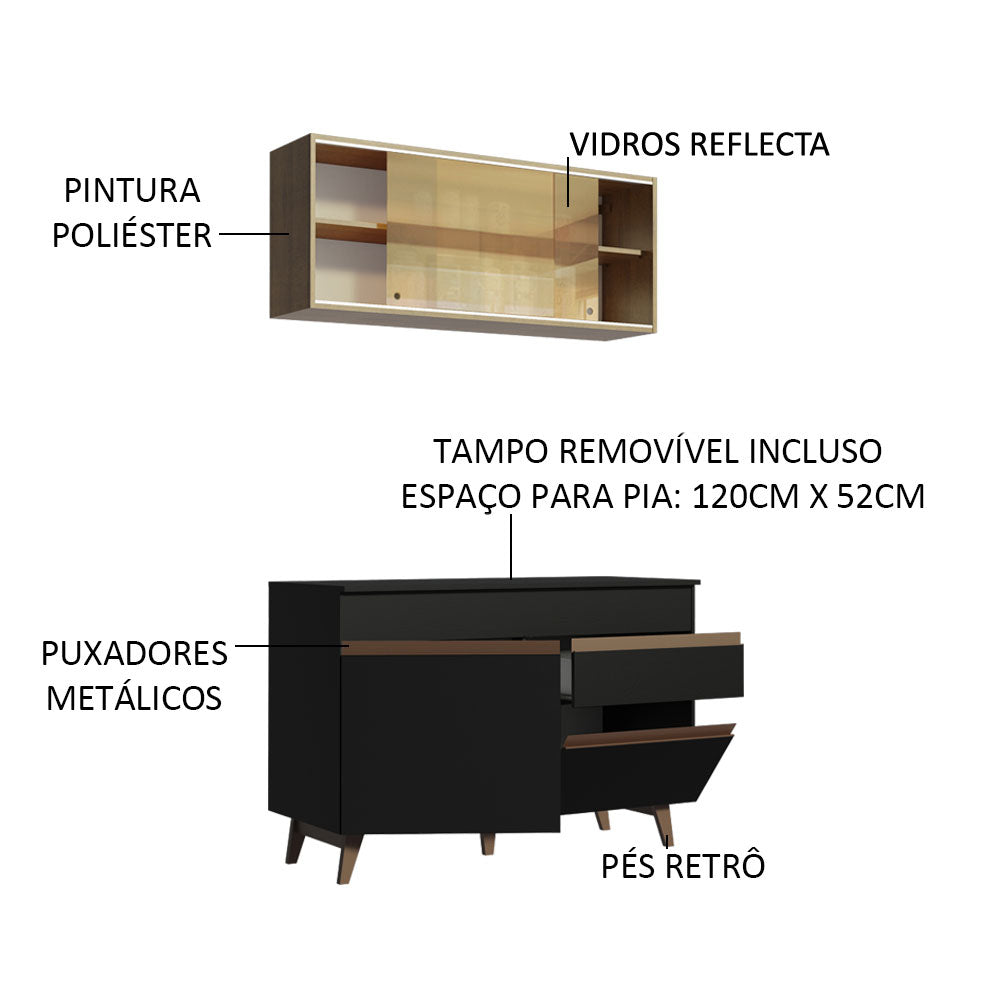 Cocina Integral Reims 1.20 m con Encimera 01